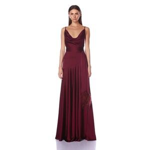 NWOT BRONX AND BANCO Leo Burgundy Gown